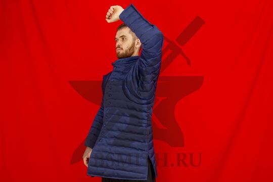 Пурпуэн Карла де Блуа упрощенный, грета, вид в три четверти с поднятой рукой