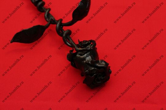 Кованая роза с змеей, цвет черный, фото 9