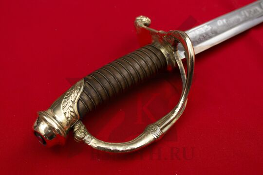 Сабля офицерская пехотная образца 1826 года, эфес крупно со стороны дужки