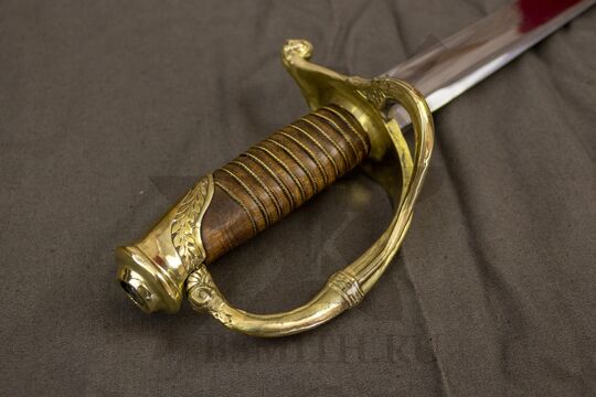 Сабля офицерская пехотная образца 1826 года, эфес крупно со стороны дужки