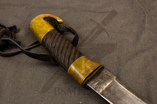 Шашка казачья рядовая образца 1881 года, состаренная, эфес крупно со стороны клинка, фото 2