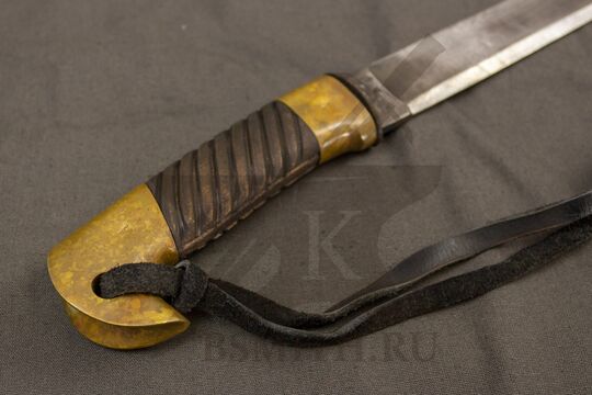 Шашка казачья рядовая образца 1881 года, состаренная, эфес крупно со стороны гуська