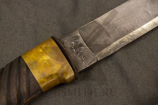 Шашка казачья рядовая образца 1881 года, состаренная, клеймо клинка крупно