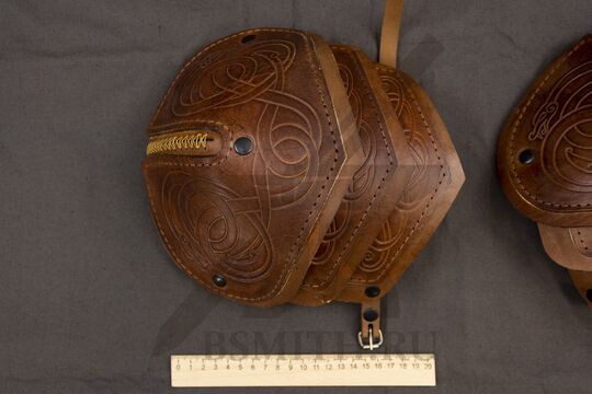 Наплечники кожаные с тиснением «Скандинавия», размер длина