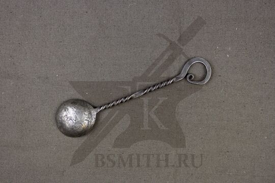 Ложка кованая простая, нержавейка (AISI304), вид с обратной стороны