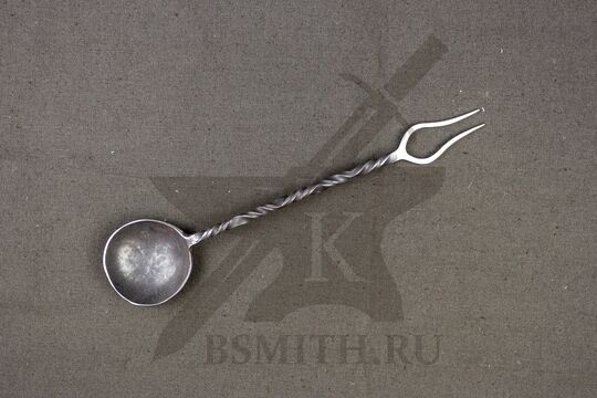 Ложка-вилка простая, 2 зуба, нержавейка (AISI304)