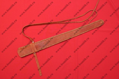 Ножны кожаные полуторные с тиснением, коричневые, фото 1