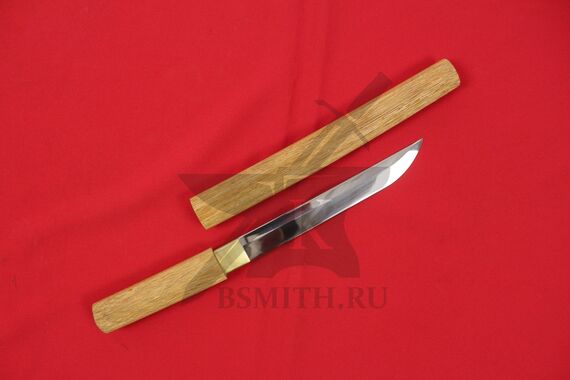 Японский меч - посох сикомидзуэ с прямым клинком, с длиной клинка танто, с ножнами