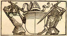 Германская иллюстрация 15 века с мечом Типа XVIII